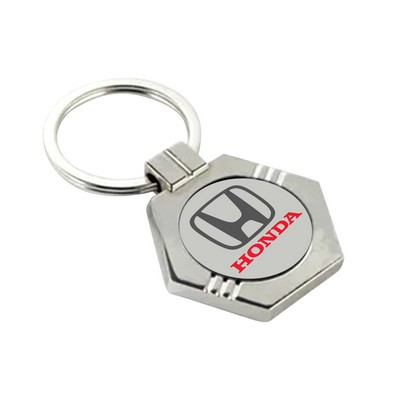 Hexagon Metal Keychain