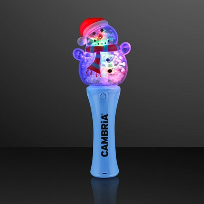 Cute Snowman Light Toy, Deluxe Spin Wand - PRINTED