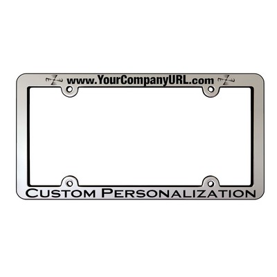 Ridged Chrome Faced Plastic License Frames with Recessed Imprint