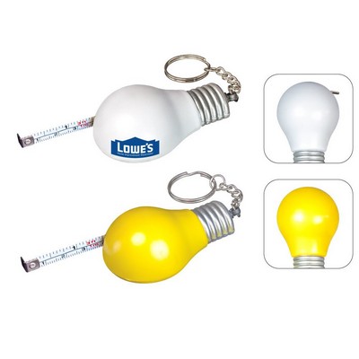Light Bulb Measuring Tape Keychain