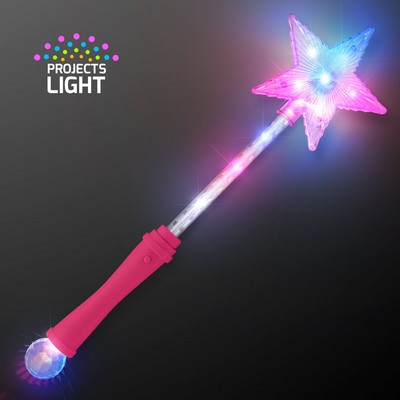 Blinky Super Star Wands, Opaque Pink Handle - BLANK