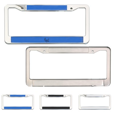 Sleek Stainless Steel Slotted License Plate Frame