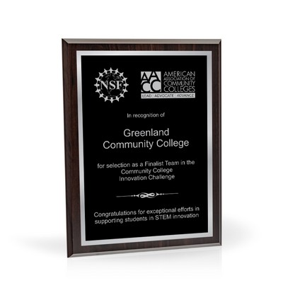 Bordeaux 9x12 Wood Plaque with Black and Silver Plate