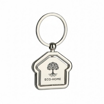 House Shaped Metal Keychain