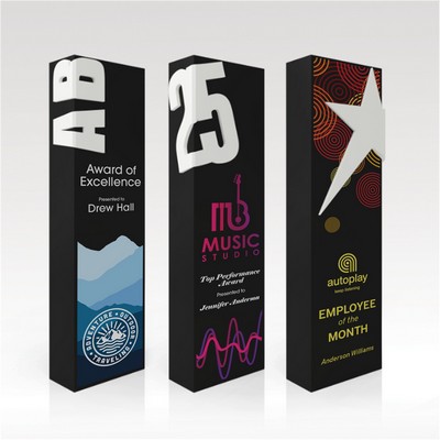 Rectangular Ebony Award 10" Metal Band