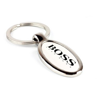 Oval Metal Keychain