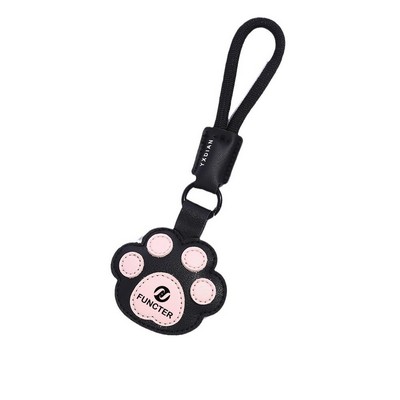 Cat Scratching Shape PU Leather Key Chain