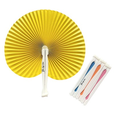 Paper Folding Fan w/ Plastic Handle