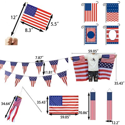 5.5" by 8.2" American Flag July 4th Decor