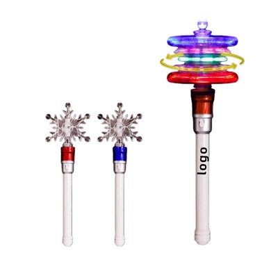 Light Up Rotating Frozen Snowflake Wand
