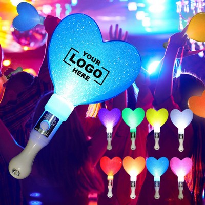 Custom Logo LED Heart shape Glowing Stick