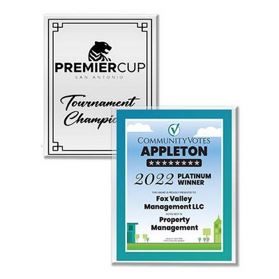 Plaque 8X10 Clear Beveled Edge Acrylic W/High Def