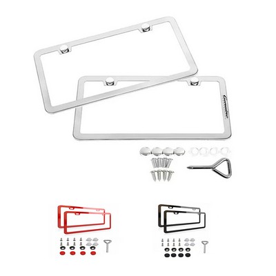 Rust-Free Stainless Steel Slim License Plate Frame Kit