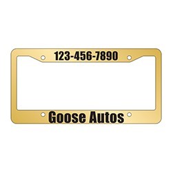 Gold Faced License Plate Frame